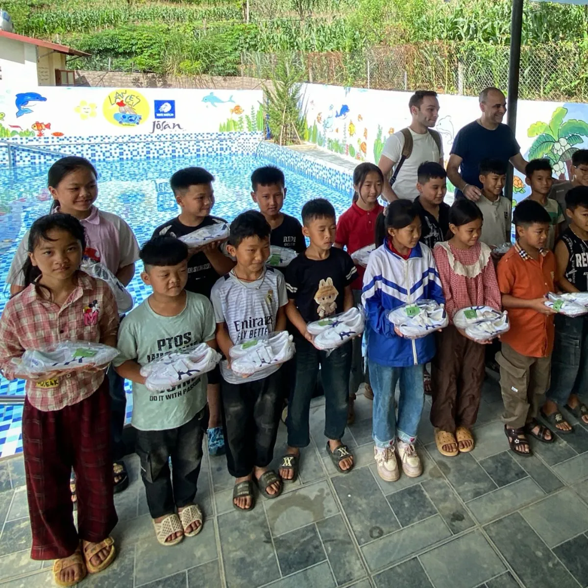 We just gave out 1,000 pairs of shoes to kids in rural Vietnam who can’t afford them. Walking to school is impossible without good shoes. You made this possible! #vrsshoes4kids